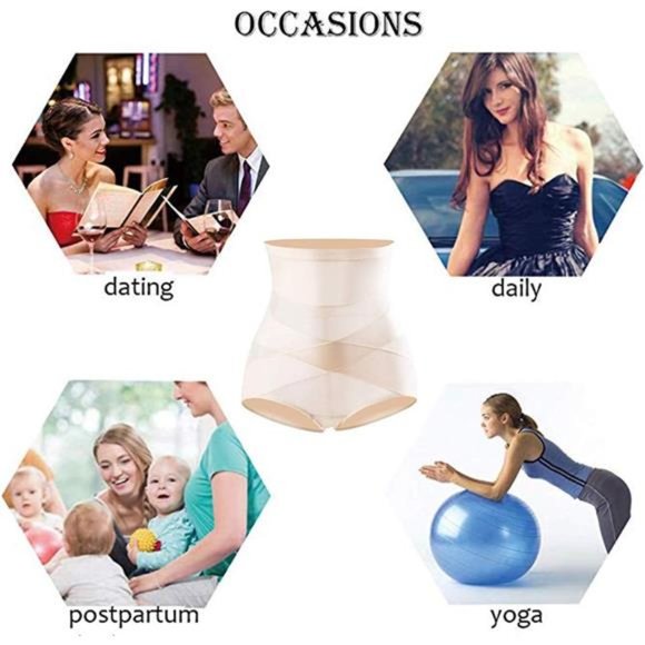 WOMEN's Hi-Waist Tummy Control Shapewear Beige - Picture 5 of 5